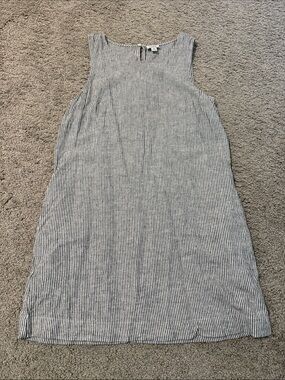 J. Crew Pinstripe Linen Dress